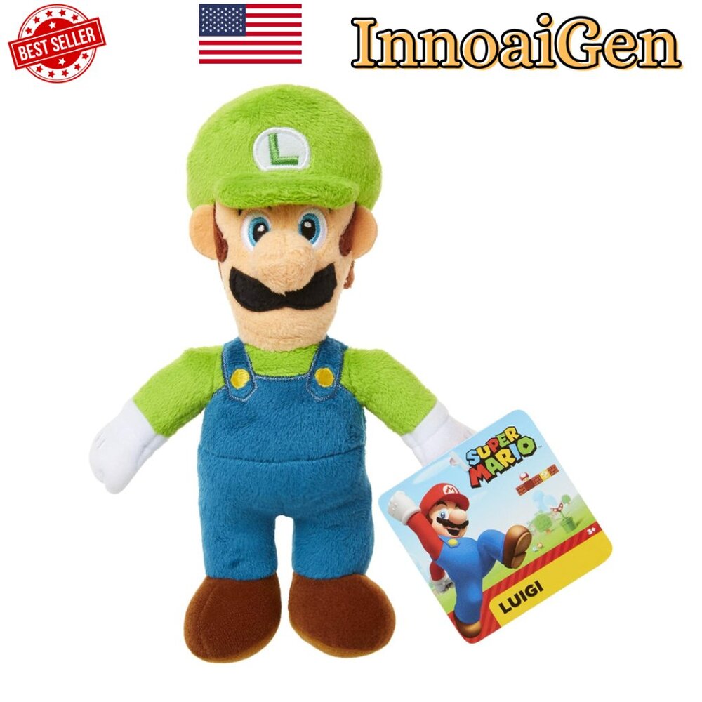 Jakks Pacific Nintendo Super Mario Luigi Plush 9” Collectible Stuffed Toy NWT